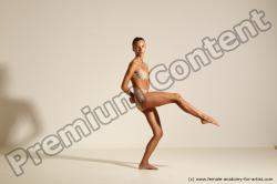 Underwear Gymnastic poses Woman White Moving poses Slim long blond Dynamic poses Academic